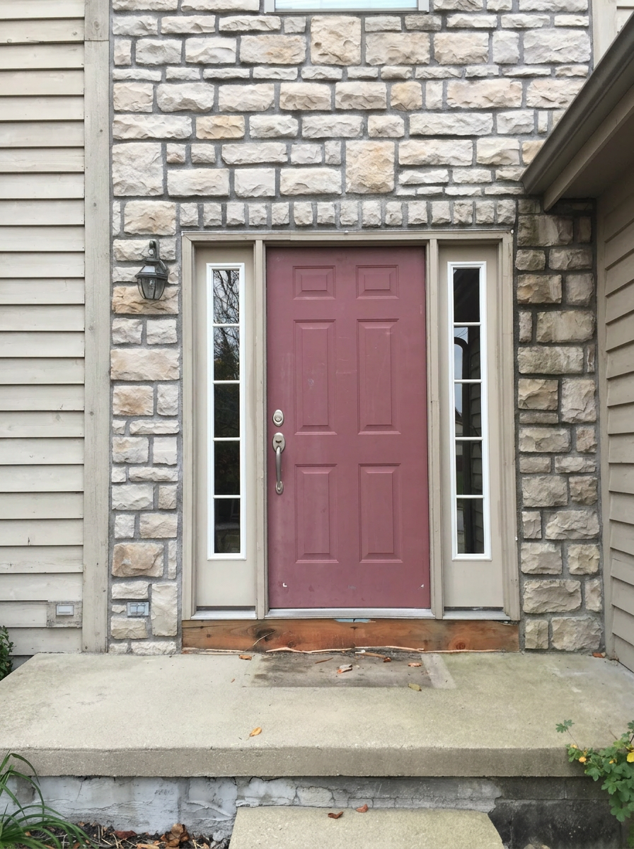 Before — Front Entryway Door Replacement — Before & After