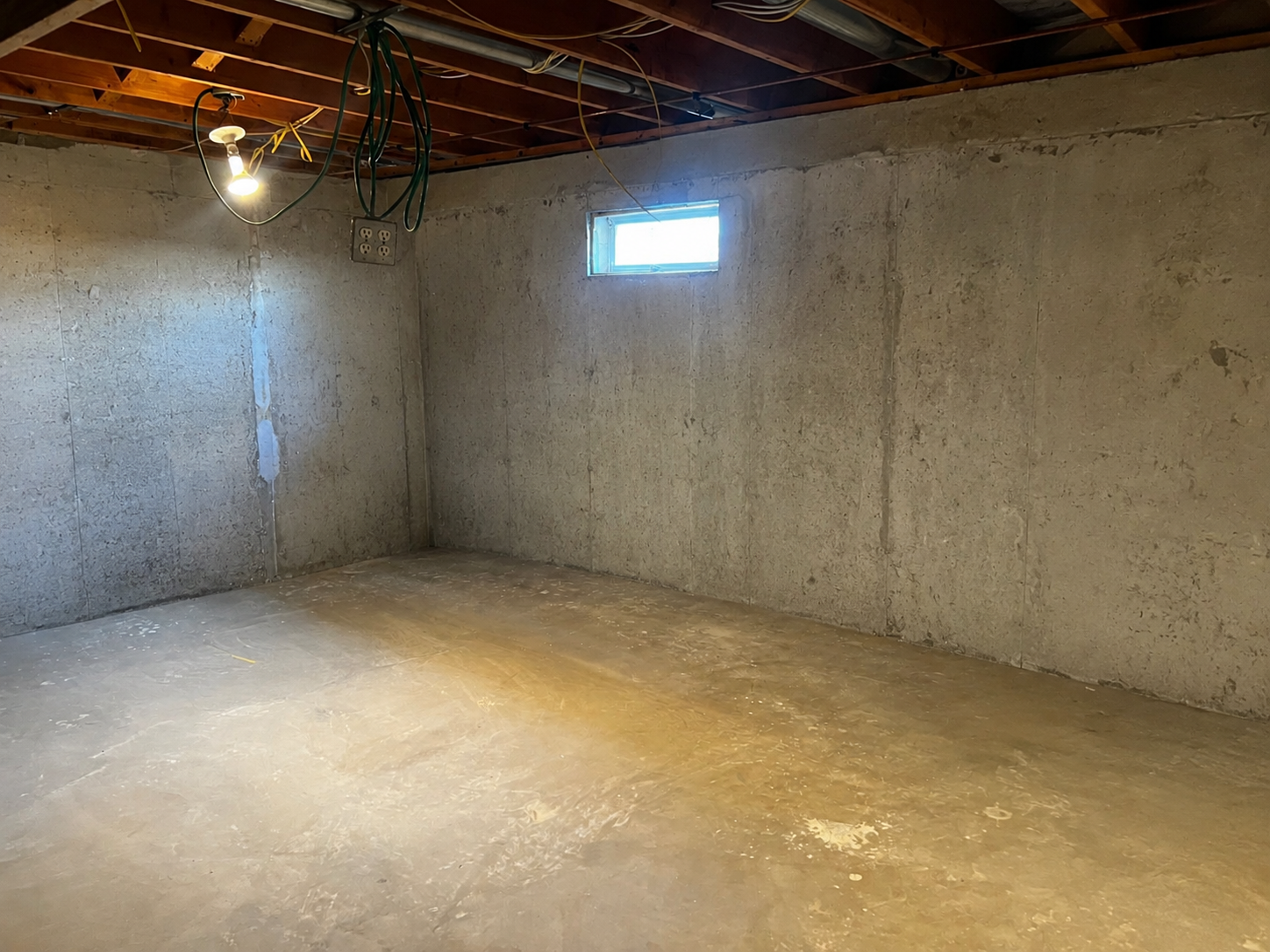 Before — Finished Basement Living Space — Studs to Finished Room